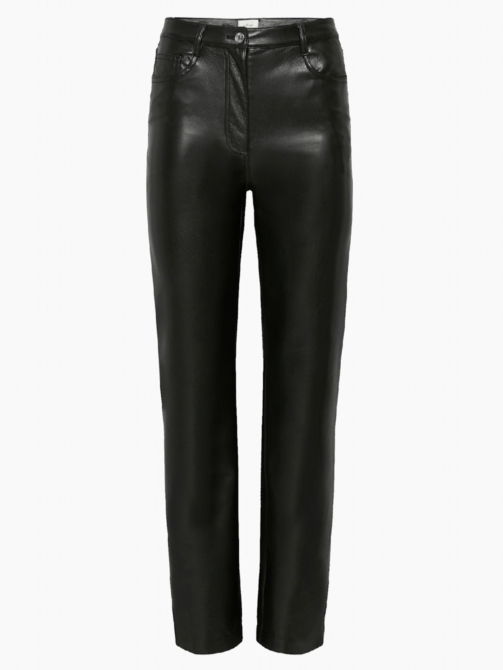 Wilfred Melina-R Black Faux Leather High-Rise Straight-Leg Pants